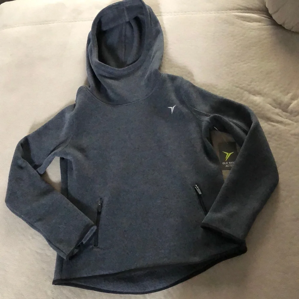 Old Navy Active Sweatshirt Girls Size 8‎ Gray Hoodie Pockets